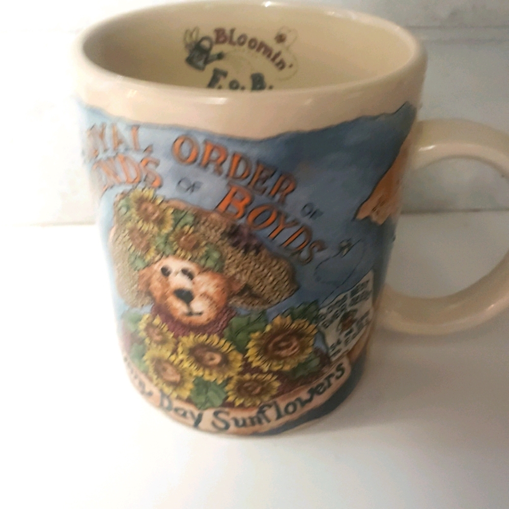 Vintage Boyds bear Sunny Day sunflowers mug